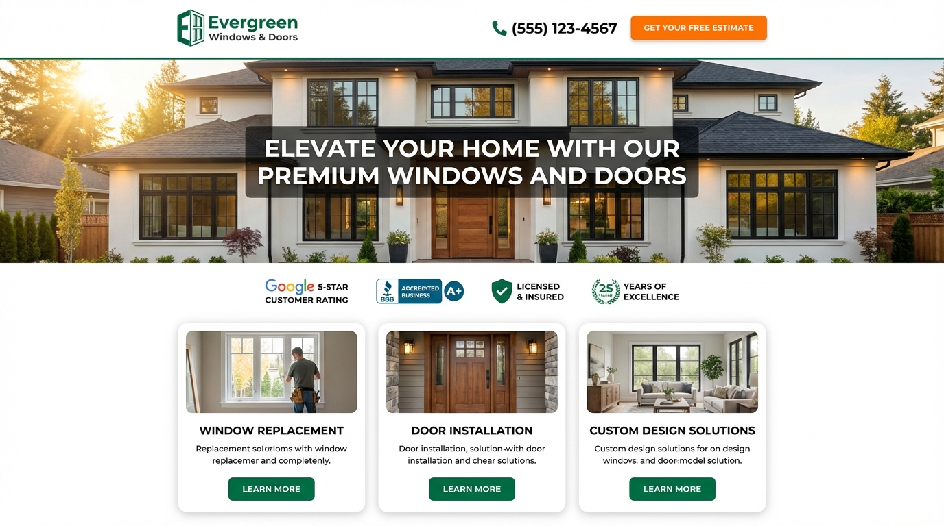 Premium CRO-optimized window company website